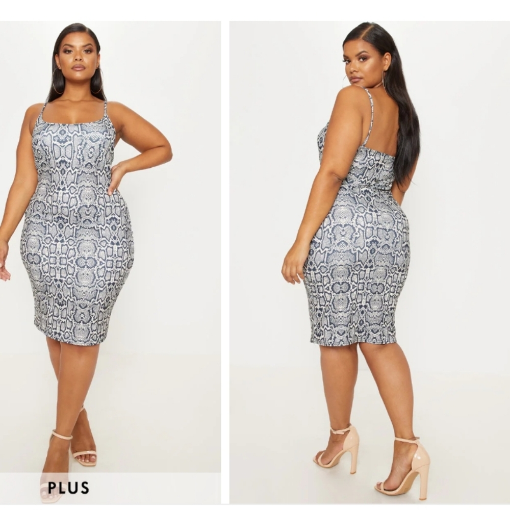 NWT pretty little thing leopard midi dress 24